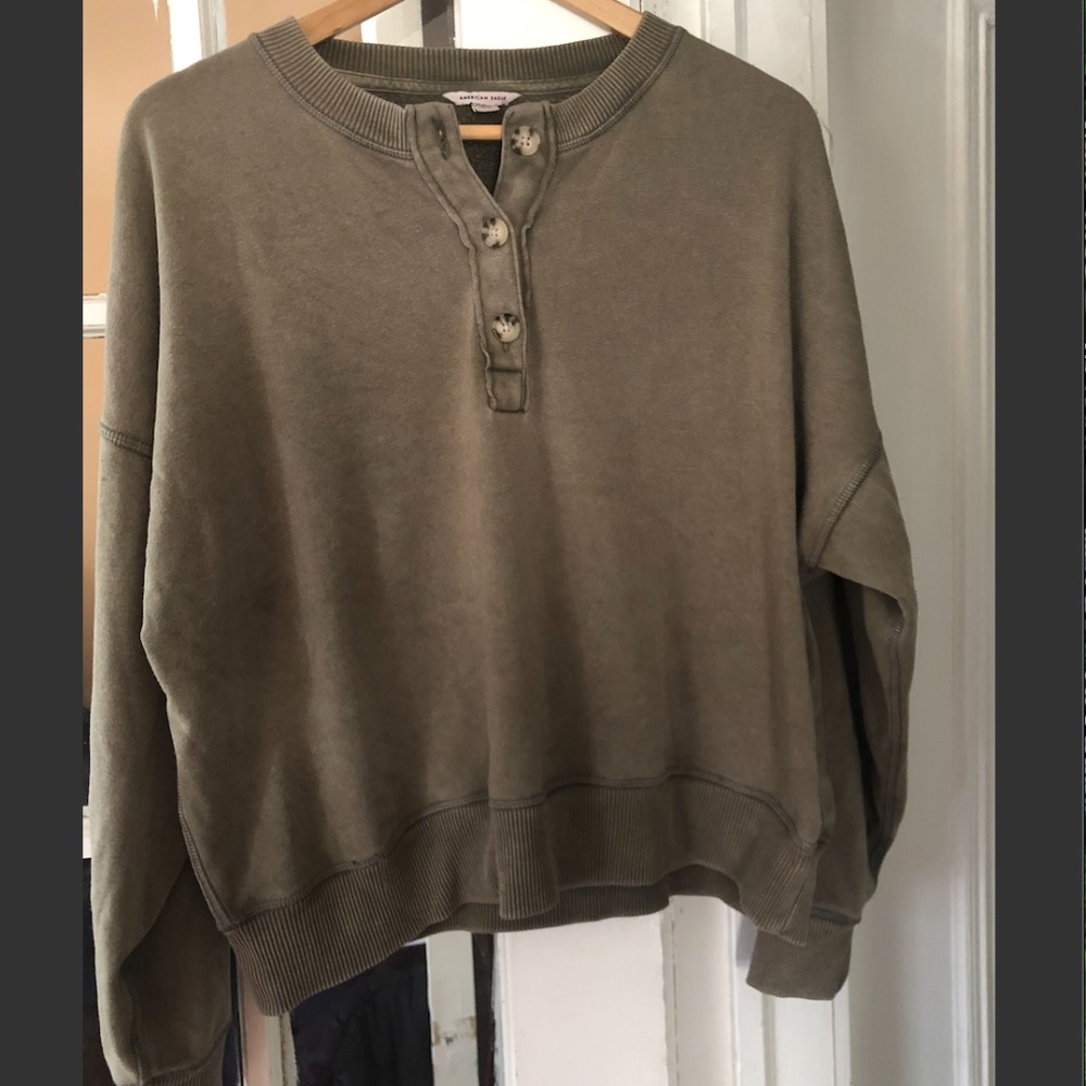 Army Green Pullover Sweatshirt